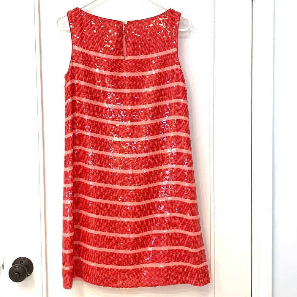 Pink Kate Spade Caution to the Wind Sleeveless Striped Sequin Shift Dress 4 - Picture 3 of 9